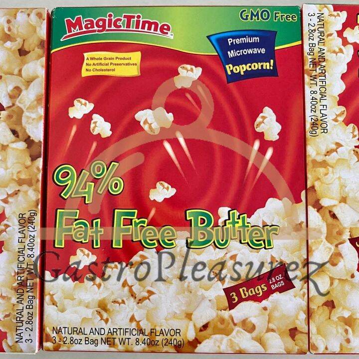 MagicTime Premium Microwave Popcorn 94 Fat Free Butter [Ready Stock] [Imported] [USA] [Magic