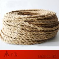 【New-store】 CoMert 2X0.75ไฟฟ้า Twisted Hemp เชือกลวดสาย Retro Braided Fabric DIY Led โคมไฟจี้ลวดโคมไฟวินเทจสายไฟ