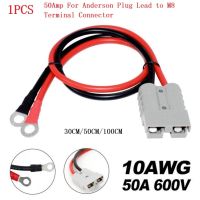 ◘❐ 50Amp Connector 1000 V DC For Anderson Plug Extension Cord 10AWG Red/Black Jacket M8 Terminal Battery Charging Connector Cable