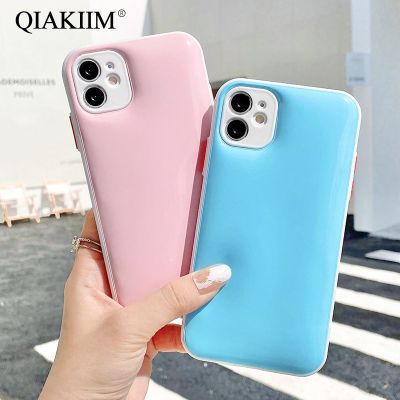 （cold noodles）Jelly Candy สี Squeeze Soft Cover สำหรับ iPhone 11 12 Pro Max XS XR X 8 7 Plus SE Cooling Reliever ความเครียด Antistress เคสโทรศัพท์