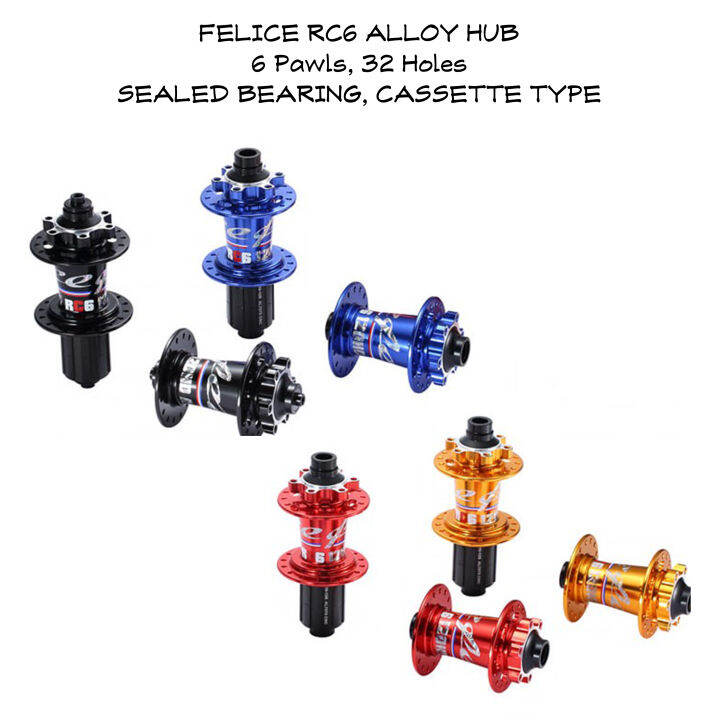 MTB Hub Bicycle Hub FELICE RC6 Sealed Bearing Hub Casette Type (6 Pawls