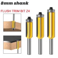 1PC 8MM Shank Milling Cutter ไม้แกะสลัก Flush Trim bit Z4 Pattern Router Bit Top Bottom Bearing Bits Milling Cutter สําหรับไม้