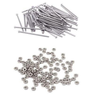 60pcs Silver M2 x 40mm Round Head Screws Bolt &amp; 100Pcs Metric M2 Hex Nuts 304 Stainless Steel Fastener