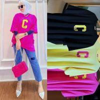 Priskila Cell Celinee Blouse MC Combed Material 24S Application Screen Printing Shirt Tops Sleeve Women Panajk Tshirt Oversize Chick Jumbo Size M L XL Blouse Outit Casual Kekinian Blouse OOTD Hijab Swag Trendy