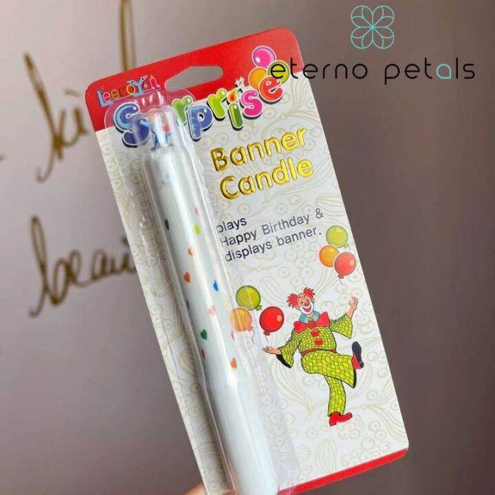 1Psc Surprise Prank Birthday Party Candle /clown design banner candle