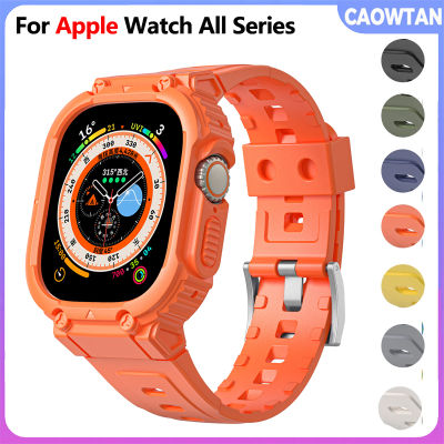 สายและกรณีสำหรับ Apple Watch อัลตร้าวง49มิลลิเมตร44มิลลิเมตร42มิลลิเมตร38มิลลิเมตร40มิลลิเมตรกันชนกรณีทนทานผู้ชายวงสำหรับฉันดูซีรีส์8 7 6 5 4 3 SE