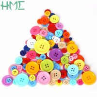 【CC】 20-200PCs Round Resin Sewing Buttons Scrapbooking Mixed Color for Dolls Crafts Garment Accessories