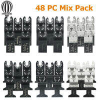 Shuaicai 48Pcs Oscillating Multitool Quick Release Saw Blade Kit การตัดที่แม่นยำสำหรับการตัดไม้โลหะพลาสติก