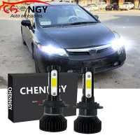 ชุดหลอดไฟหน้ารถยนต์ฮาโลเจน LED V4 6000K สีขาว แบบเปลี่ยน สําหรับ Honda Civic FD 2005 2006 2007 2008 2009 (1 คู่) เสียบและเล่น