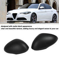 ประตูด้านหลังดูกระจกสติกเกอร์ Matte สีดำกระจกมองข้างตัวป้องกันสำหรับ Alfa Romeo Giulia 952 2017-2020