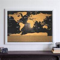 1pc Scratch Off Map Interactive Vacation Poster World Travel Maps(42X30) Deluxe Erase Personalized Home Decoration Wall Stickers