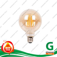 หลอดไฟเอดิสัน E27รุ่น G95 TI* 6 หลอด หลอดวินเทจ LED Filament Bulb G95-4W/2200K กระจกสีชาทอง (แพค 6 หลอด)