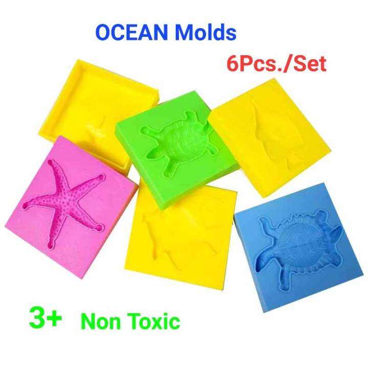 คิดอาร์ท-แม่พิมพ์สัตว์ทะเล-แม่พิมพ์โอเชียน-6ชิ้น-molds-ocean-6pcs-set