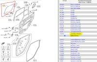 44.DN5673511A กระจกประตูหลังฝั่งซ้าย มาสด้า2 Mazda2 Elegance 2013 /แท้เบิกศูนย์ (MST)