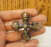 Authentic Guarantee เนปาล Jinggong ทองแดงบริสุทธิ์ Cross Vajra 5 Strand ด้ามวัชระและทองแดงชุบทองแดง Talisman ราคาพิเศษพระพุทธรูป