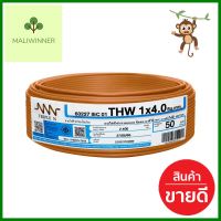 สายไฟ THW NNN 1x4 ตร.มม. 50 ม. สีน้ำตาลTHW ELECTRIC WIRE NNN 1X4 SQ.MM 50M BROWN **ราคาดีที่สุด**