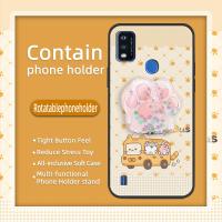 foothold Kickstand Phone Case For ZTE Blade A51/A7P Anti-knock Soft Case Silicone Original drift sand cartoon Cartoon