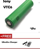 3 ก้อนถ่านชาร์จ Sony VTC6 battery 18650 2600 battery Li-ion, 2600 mah ถ่านไฟฉาย รถบังคับ วิทยุ ถ่านชาร์จ ไฟฟ้า + Ultrafire Charger