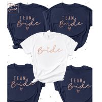 Team Bride Laides T Shirts Black Hen Do Party Shirts With Round Neck Cross-Border T-Shirt Party Clothes