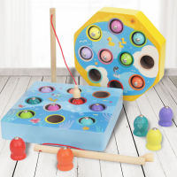 Montessori Educational Wooden Toys 2 in1 Magnetic Fishing Game for Children Insect Catching Game Wooden Toys Baby Toys 1 2 3