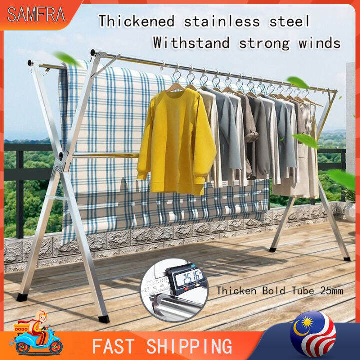 【Foldable/Extendable】clothes hanging rack clothes rack ampaian baju rak