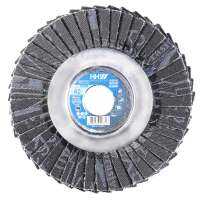 HHW จานทรายซ้อนหลังอ่อนสำหรับขัดเหล็กและสแตนเลส เบอร์ 40-120 Flexible flap disc for steel and stainless steel