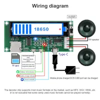 XH-A152 บอร์ดถอดรหัสการ์ด TF พลังงานต่ํา PAM8403 โมดูลเครื่องขยายเสียง Type-C Interface