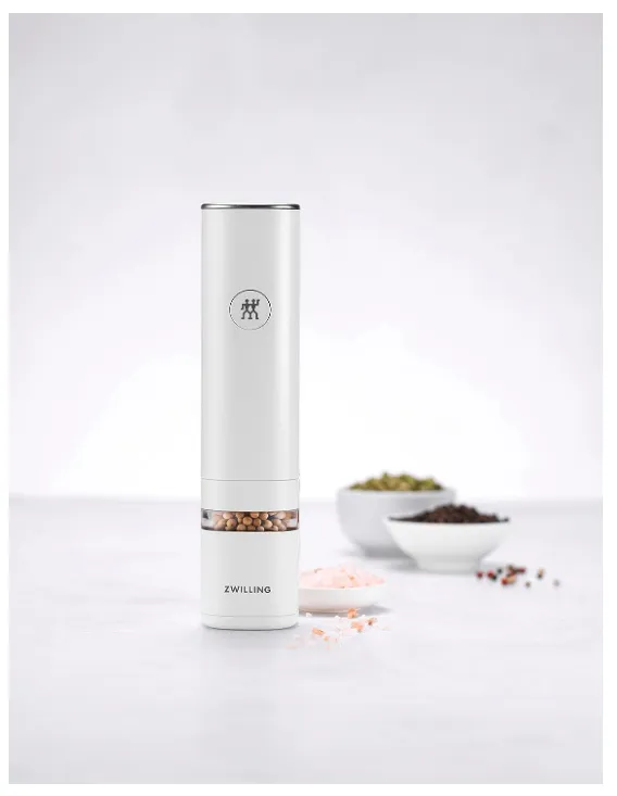 ZWILLING Enfinigy Rechargeable Electric Salt/Pepper Mill in White