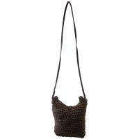 2X Fabric Bags Shoulder Straw Summer of Women Fabric Crossbody Bags Canvas Jute Beach Travel Bag Brown