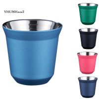 80Ml Double Wall Stainless Steel Espresso Cup Insulation for Nespresso Pixie Coffee Cup Capsule Shape Coffee MugsC