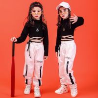 ✘◇ For 10 12 14 16 Years Children Hip Hop Clothing Black T Shirt Top Crop Pants Girls Jazz Dance Costume Ballroom Dancing Clothes