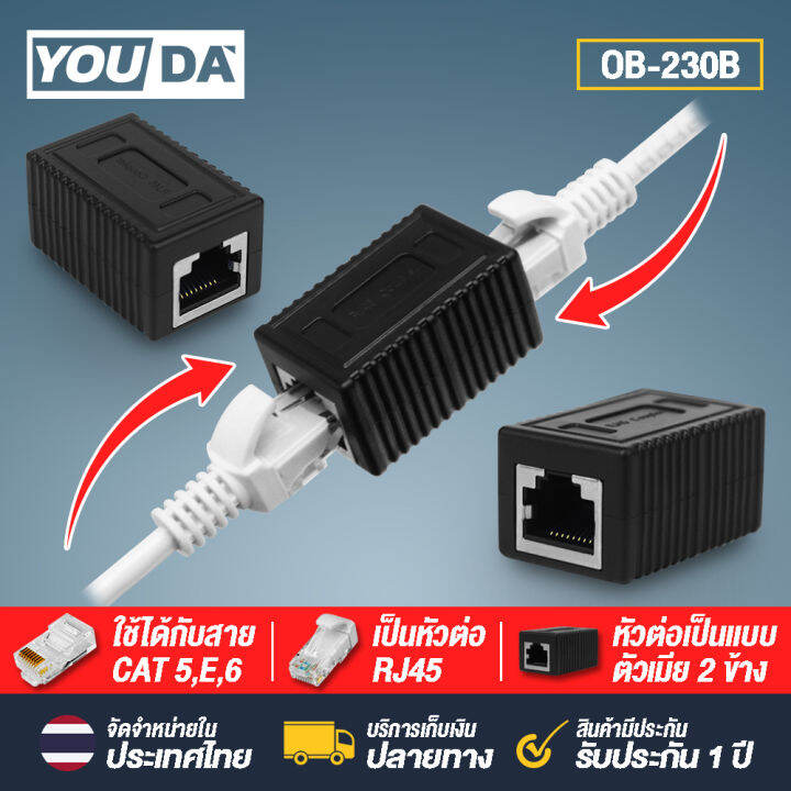 YOUDA หัวต่อสายแลน OB-230B ตัวต่อสายแลน ตัวต่อสาย LAN ตัวต่อสายแลน(ต่อกลางทาง) - RJ45 หัวต่อเพิ่มความยาวสายแลน RJ-45 หัวต่อเพิ่มความยาวสายแลนตัวต่อ CAT5 / CAT6 / CAT7 | Lazada.co.th Youda หัวต่อสายแลน Ob-230B ตัวต่อสายแลน ตัวต่อสาย Lan ตัวต่อสายแลน(ต่อกลางทาง) - Rj45 หัวต่อเพิ่มความยาวสายแลน Rj-45 หัวต่อเพิ่มความยาวสายแลนตัวต่อ Cat5 / Cat6 / Cat7 | Lazada.Co.Th