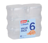 กล่องถนอมอาหาร Tellfresh™ Storer, Square 6 x 175ml(DECOR)