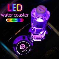 【Stylish and Practical with Beautiful Discount】 Nissan Colorful Car LED Water Coaster Car Decoration Accessories for Kicks Navara Versa Liniva Np300 Sentra March Nv350 Caravan