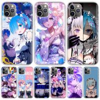 ReZERO Ram Rem Anime For iPhone 11 13 14 Pro Max 12 Mini Phone Case X XS XR 6 6S 8 7 Plus SE Apple 5 5S Fundas Cover Coque Capa