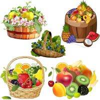 Three Ratels CO39 Pastoral fruit basket self-adhesive wall kitchen refrigerator decoration decal