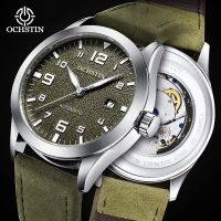 ZZOOI OCHSTIN Auto Date Man Wristwatch Automatic Mechanical Male Clock Top Brand Luxury Sport Military Genuine Leather Men Watch 62028