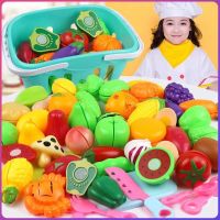 Spot parcel post Factory Direct Sales Children Play House Kitchen Cooking Fruits and Vegetables Bulk Simulation Puzzle Slicer Toys Wholesale