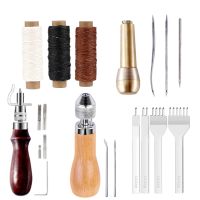 LMDZ Leather Craft Speedy Stitcher Sewing Awl Kit Adjustable Leather Edge Stitching Groover Waxed Thread Needles Shoes Repairing