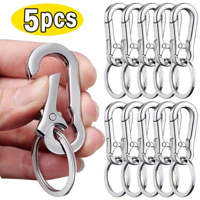 5Pcs Gourd Buckle Keychains Climbing Hook Stainless Steel Car Strong Carabiner Shape Keychain Accessories Metal Key Chain Ring Key Chains