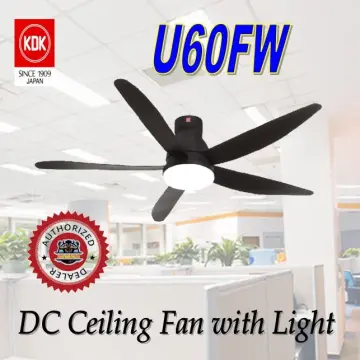 KDK U60FW CEILING FAN WITH LED LIGHTS AND REMOTE CONTROL/ NO INSTALLATION PROVIDED