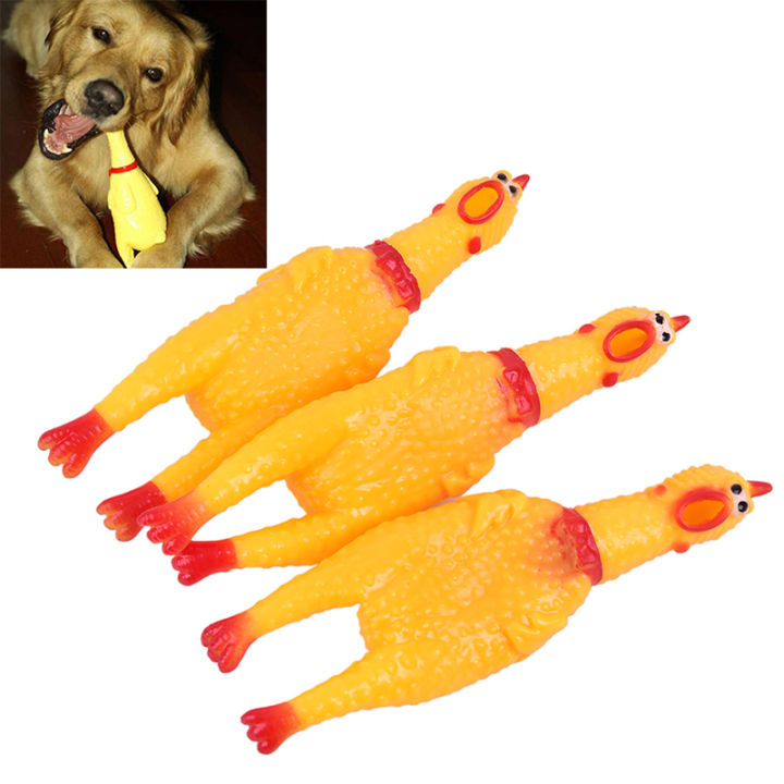 baoda-1pc-dog-gadgets-แปลกๆสีเหลืองยางไก่สัตว์เลี้ยงของเล่นแปลกใหม่กรีดร้องไก่