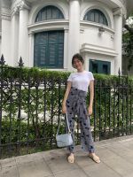 PATCHY.BKK - SOLA PANTS สีน้ำเงินลายทางขวาง ชุดไปเที่ยว กางเกงขายาว