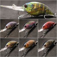 ❀ wLure Fishing Lures 11g 8.5cm Deep Water Wobbler Real Skin Painting Tight Floating Crankbait Cutting Blade Treble Hooks HC733