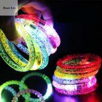 YONIT Colour สร้อยข้อมือไฟแฟลช LED อิเล็กทรอนิกส์สำหรับเด็ก,สายรัดข้อมือเรืองแสงในที่มืด Spire Lamella สีสันสดใสสร้อยข้อมือแท่งไฟเรืองแสงไฟแฟลช Led สีฟองแฟลชสายรัดข้อมืออะคริลิค