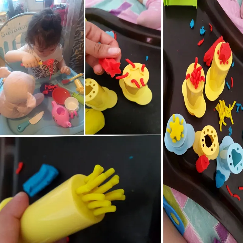 Play Dough Model Mold Tool Creative 3D DIY Plasticine Playdough Set Clay  Cutters Moulds Deluxe Set