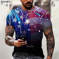 Fashion O-Neck Mens Oversized T-Shirt Summer Short-Sleeved 3D Flag Printed Sports Fitness Shirt Loose And Breathable goth