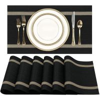 【CC】⊙❈  Creativity Luxury Dining Table Streak Placemat Non-slip Washable Decoration Accessories