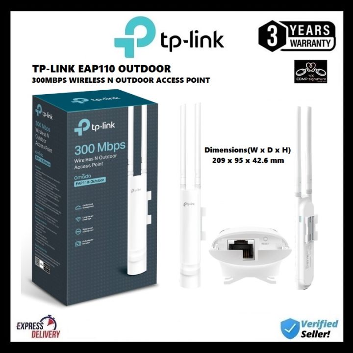 TP-LINK EAP110 OUTDOOR 300MBPS WIRELESS N OUTDOOR ACCESS POINT | Lazada