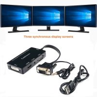 [LUNA electronic accessories] 4in1ตัวแปลงอะแดปเตอร์ VGA เป็น VGA HDMI DVI สำหรับเดสก์ท็อปแล็ปท็อป VGA กราฟิกการ์ดพร้อม Micro USB Power